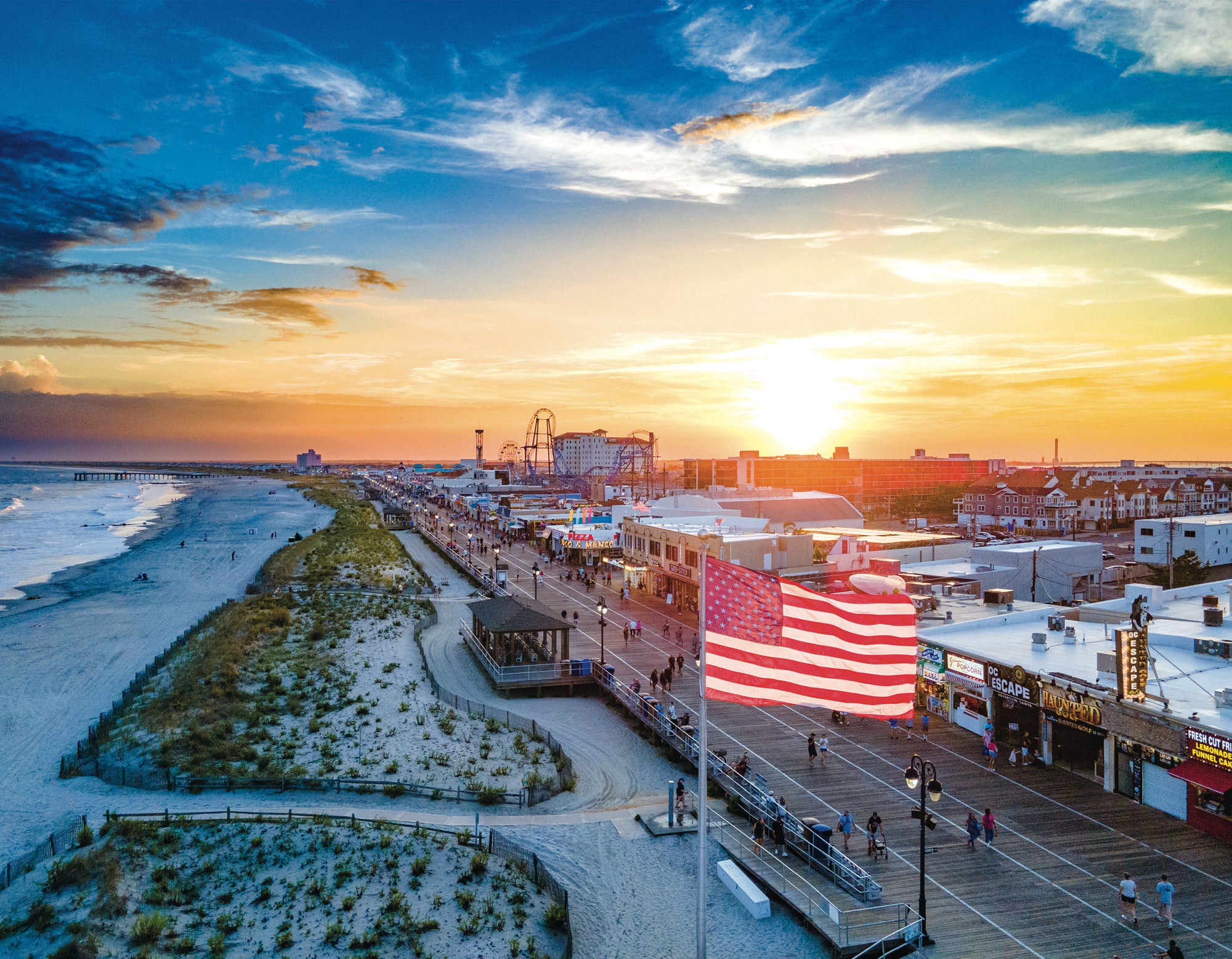 End of the Beach Day, Ocean City NJ - Matted 11x14