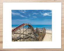 Load image into Gallery viewer, The First Ride of the Day, Great White coaster, Wildwood - Matted 11x14&quot; Art Print