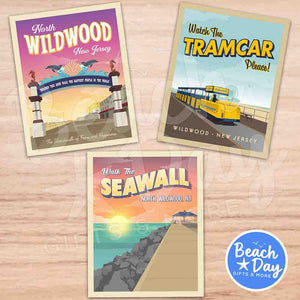 Wildwood Vintage Travel Poster Magnet 3-Pack